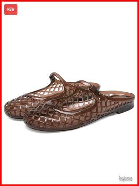 Women's Jelly Flat Slide Sandals Adjustable Buckle Closed Toe Breathable Summer